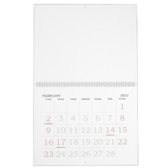 Large Blank Calendar Holidays With Large Numbers | Zazzle