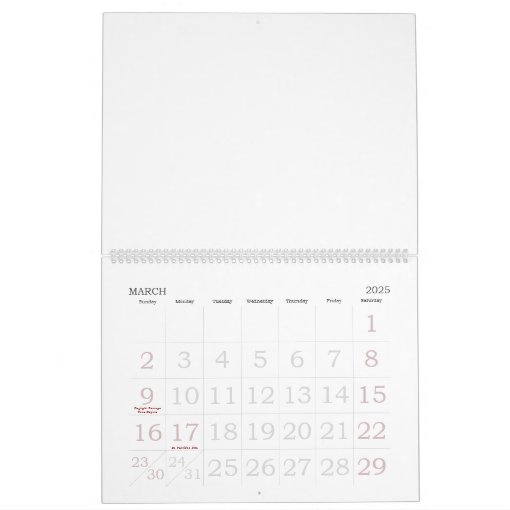 Large Blank Calendar Holidays With Large Numbers | Zazzle