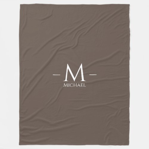 Large Blanket Monogram Elegant Modern Brown