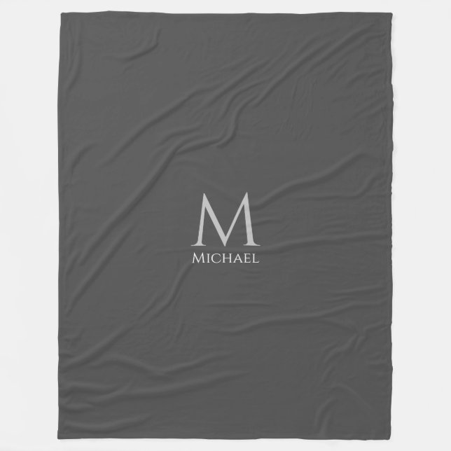 Large Blankets Monogram Elegant Modern Custom (Front)