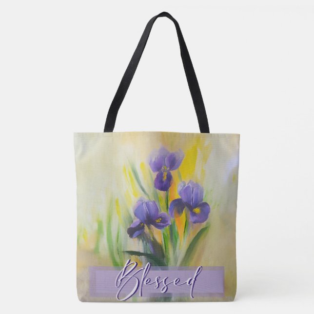 Large Blessed Iris tote (Front)