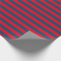 Large blue and red stripes modern Christmas gift Wrapping Paper