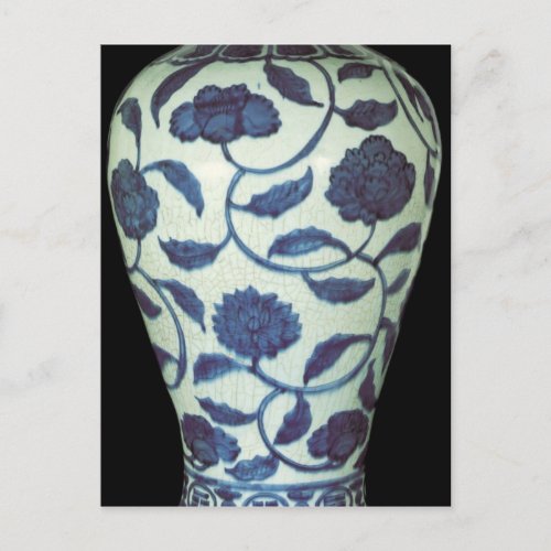 Large blue and white vase Jaijing Period Postcard