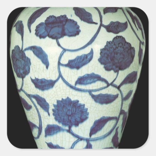 Large blue and white vase Jaijing Period Square Sticker