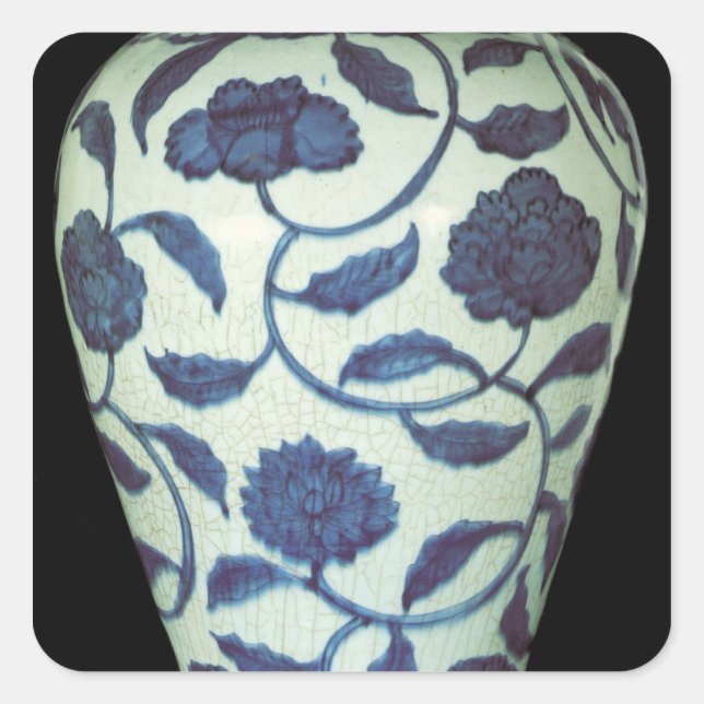 Large blue and white vase, Jaijing Period Square Sticker (Front)