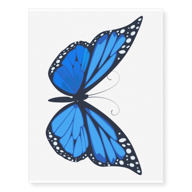 Large Blue Butterfly by temporarytat Temporary Tattoos (Front)