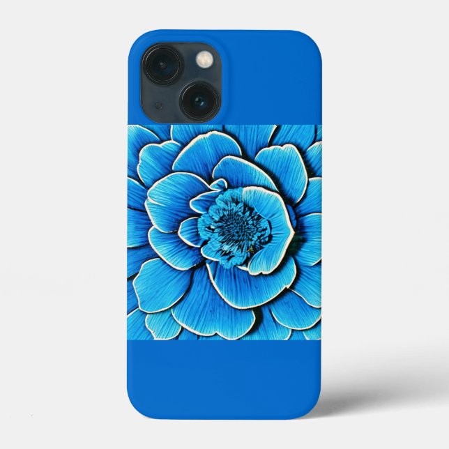 Large Blue Camellia Blossom Case-Mate iPhone Case (Back)
