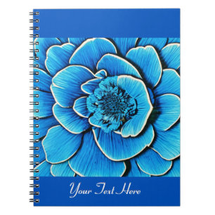 Large Blue Camellia Blossom Notebook