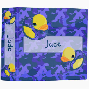Large Blue Camo Rubber Ducky Binder