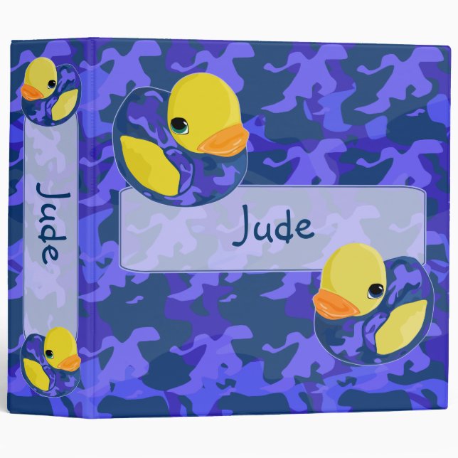 Large Blue Camo Rubber Ducky Binder (Front/Spine)