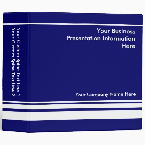 Large Blue Custom Business Presentation Binder