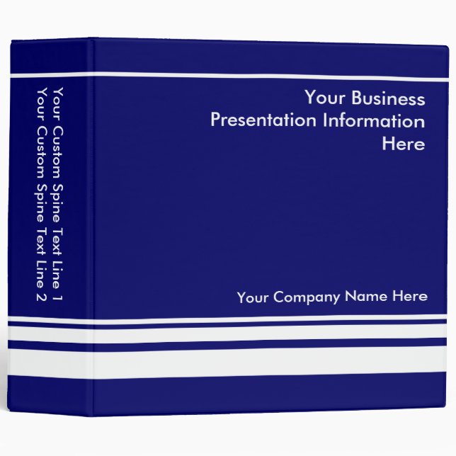 Large Blue Custom Business Presentation Binder (Front/Spine)