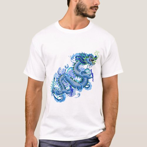 Large Blue Dragon T_Shirt