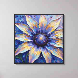 Large Blue Flower Impressionist Print | Botanical