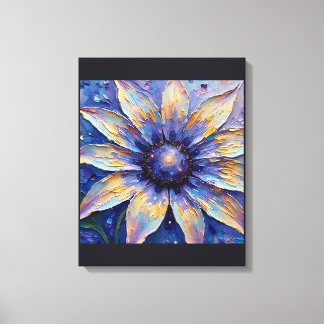 Large Blue Flower Impressionist Print | Botanical (Front)