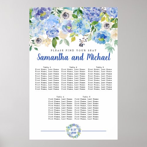 Large Blue Hydrangea 5_Table Seating Chart