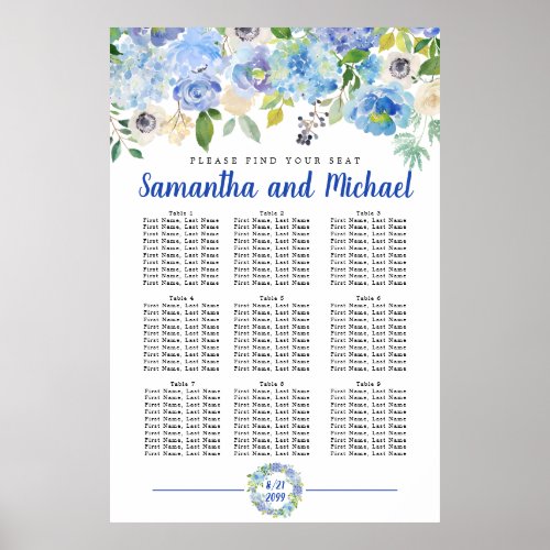 Large Blue Hydrangea 9_Table Seating Chart