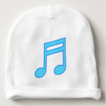 [ Thumbnail: Large Blue Musical Note Baby Beanie ]