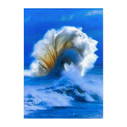 large blue ocean waves acrylic print