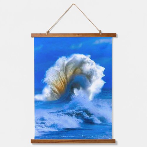 large blue ocean waves hanging tapestry