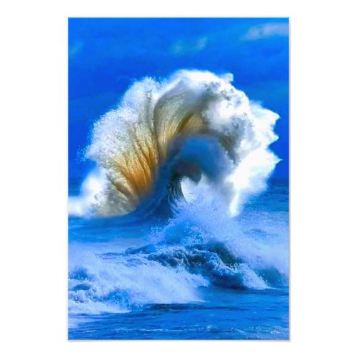 large blue ocean waves photo print
