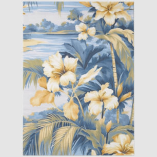 Large Blue Pastel Ocean View Decoupage Tissue Paper