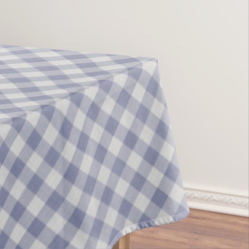 Large BlueWhite Gingham Checks Pattern Geometric Tablecloth