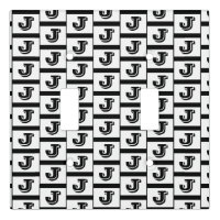 Large Bold Black Monogram Pattern White/Black