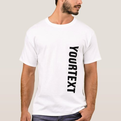 Large Bold Font Text or Name Template Mens White T_Shirt