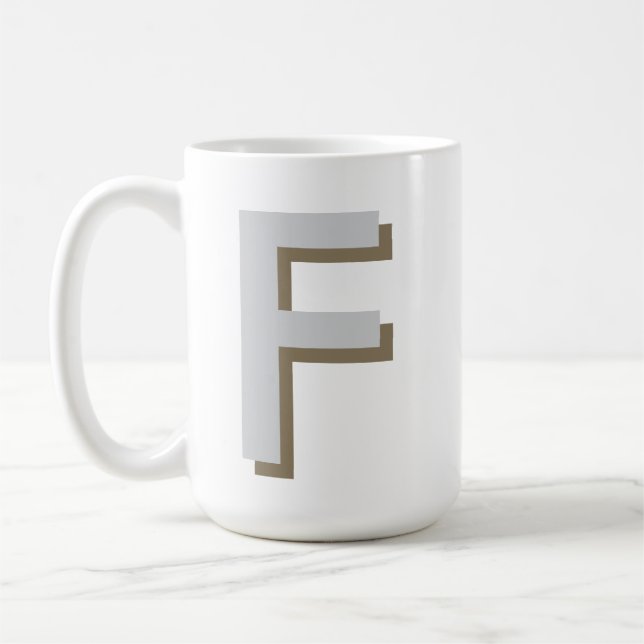 Large Bold Monogram Initial  Coffee Mug (Left)
