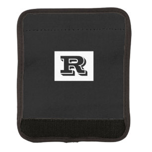 Large Bold Outlined Black Monogram, Black Luggage Handle Wrap