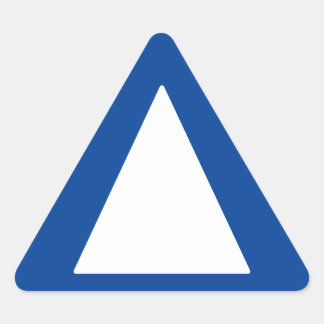 Large Borders - Blue Alert Triangle Sticker