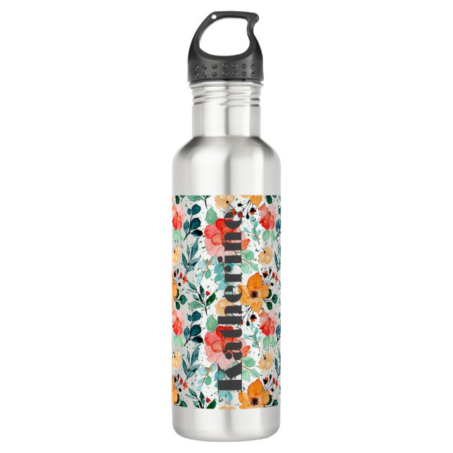 Large Bottle of water Custom Floral Pattern (Front)