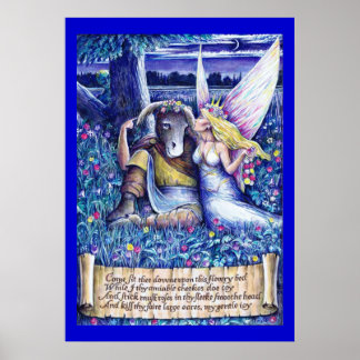 Large Bottom and Titania Poster