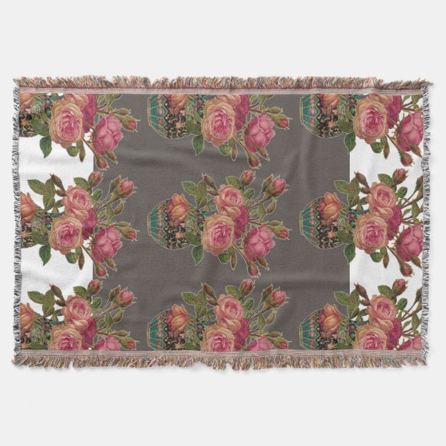 Large Bouquet of Flowers Throw Blanket (Front)