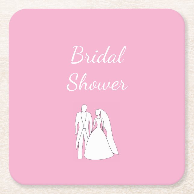 Large Bridal Shower Paper Coasters (Front)