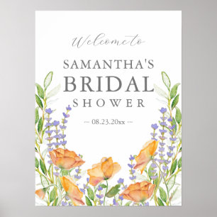 Large Bridal Shower Welcome Sign Wildflowers