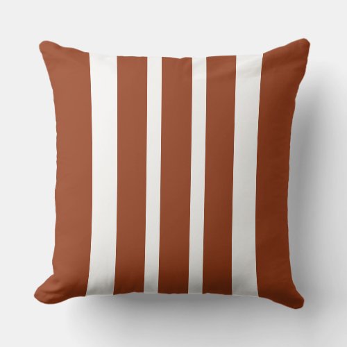  Large Brown And White Stripe  Throw Pillow