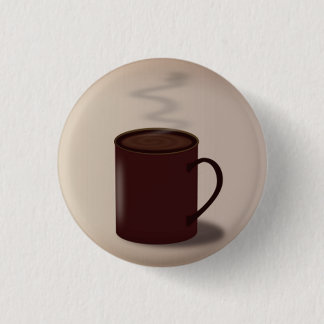 Large brown cup of hot chocolate modern button