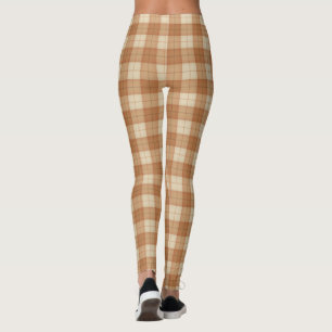 Large Brown Plaid Tartan Cute Leggings
