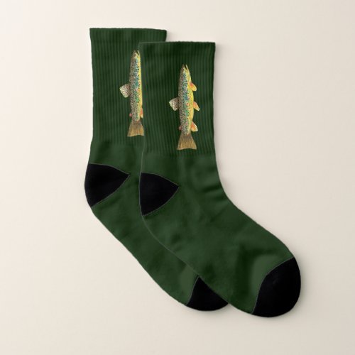 Large Brown Trout Fly Fishing Anglers Socks