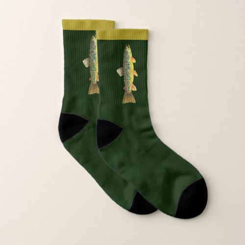 Large Brown Trout Fly Fishing Anglers Socks