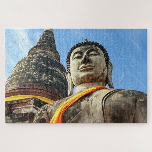 Large Buddha in Ayutthaya, Thailand Jigsaw Puzzle (Horizontal)