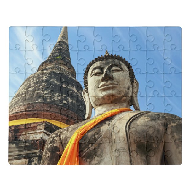 Large Buddha in Ayutthaya, Thailand Jigsaw Puzzle (Puzzle Horizontal)