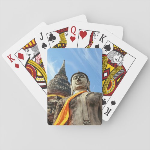 Large Buddha in Ayutthaya Thailand Playing Cards