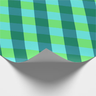 Large Buffalo Check, aqua, teal, and lime green Wrapping Paper