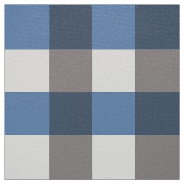 Large Buffalo Check, grey / gray and blue Fabric (Swatch)