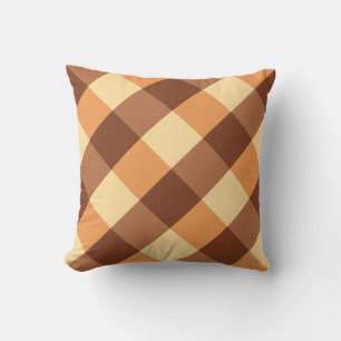 Large Buffalo Check, light brown and golden yellow Throw Pillow