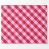 Large Buffalo Check, strawberry pink and red Wrapping Paper (Flat)