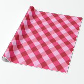 Large Buffalo Check, strawberry pink and red Wrapping Paper (Unrolled)